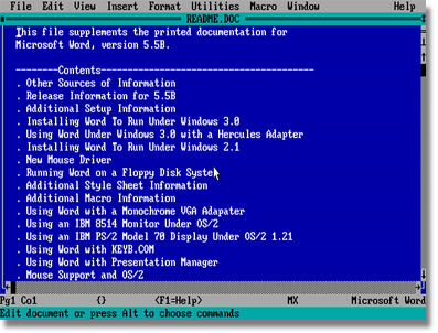 Microsoft Word pro DOS