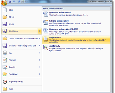Podpora formt PDF a XPS